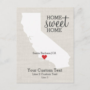 California Staat Liebe Map Zuhause Sweet Zuhause C Ankündigungspostkarte