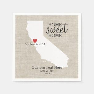 California Staat Liebe Zuhause Sweet Zuhause Custo Serviette