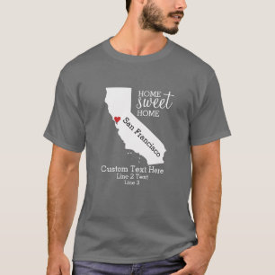 California Staat Liebe Zuhause Sweet Zuhause Custo T-Shirt