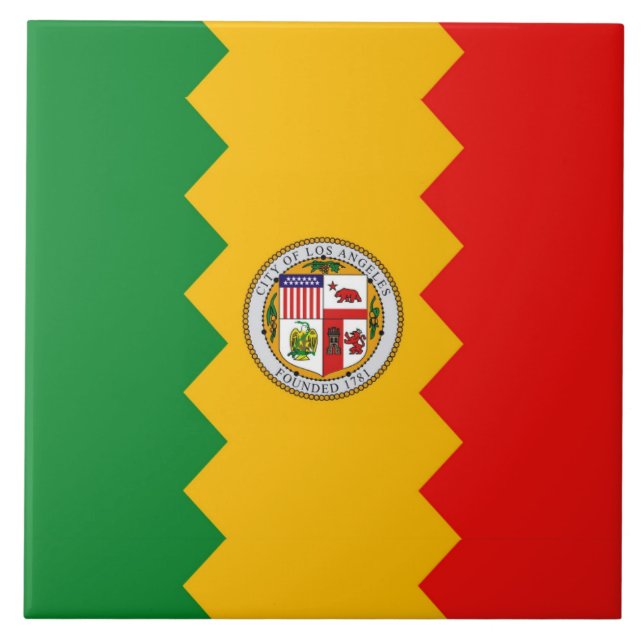 California Staat, Los Angeles Flag Tile Fliese (Vorderseite)