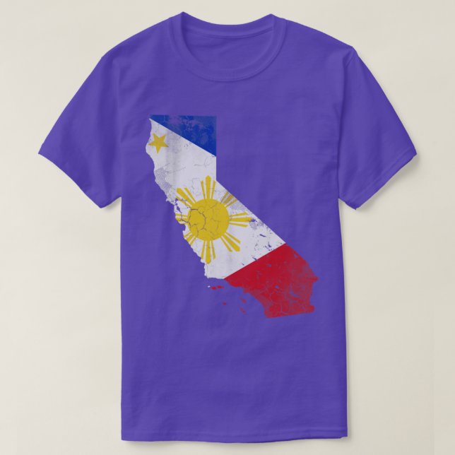 California Staat Map Filipino American Flag Philip T-Shirt (Design vorne)
