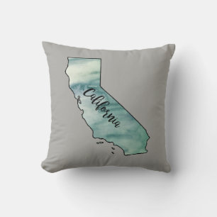 California Staat Map Wasserfarben-Kissen Kissen