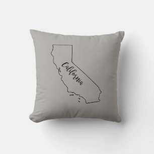 California Staat Map Wasserfarben-Kissen Kissen