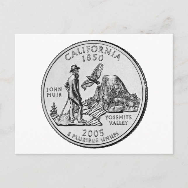 California Staat Quarter Postkarte (Vorderseite)