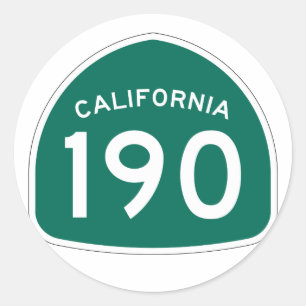 California Staat Route 190 Runder Aufkleber