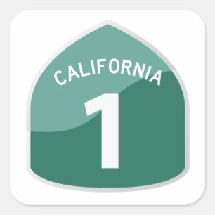 California Staat Route 1 Pazifikküste Highway Quadratischer Aufkleber