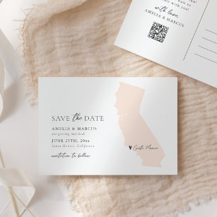 California Staat Save the Date Postkarte