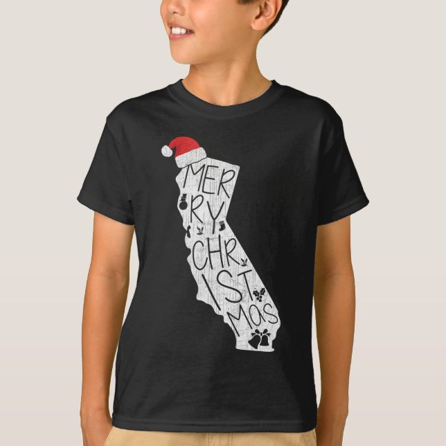 California Staat Weihnachten Graphic Ugly Xmas Swe T-Shirt (Vorderseite)