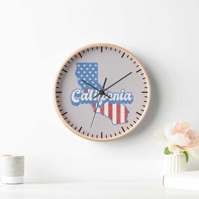 California Stars & Stripes Silhouette Uhr (Zuhause)