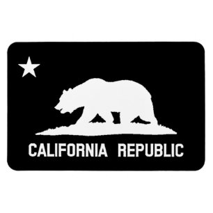California State Flag Black/White Magnet