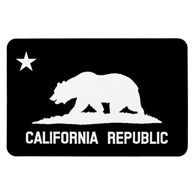 California State Flag Black/White Magnet (Horizontal)