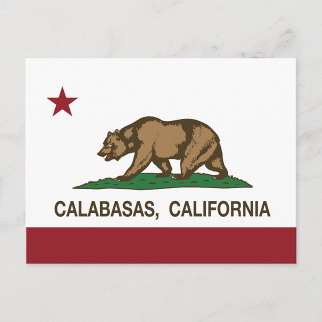 California State Flag Calabasas Postkarte (Vorderseite)