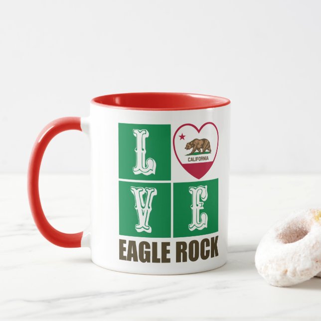 California State Flag Heagle Rock Tasse (Mit Donut)