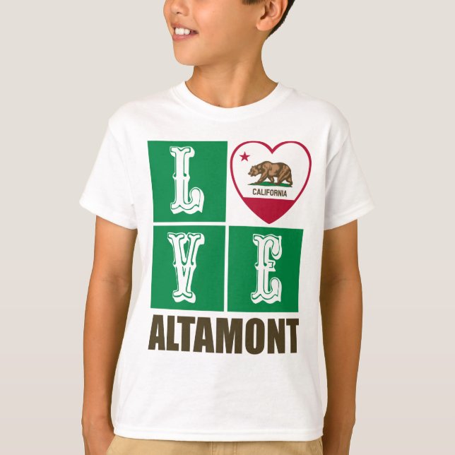 California State Flag Heart Altamont T-Shirt (Vorderseite)