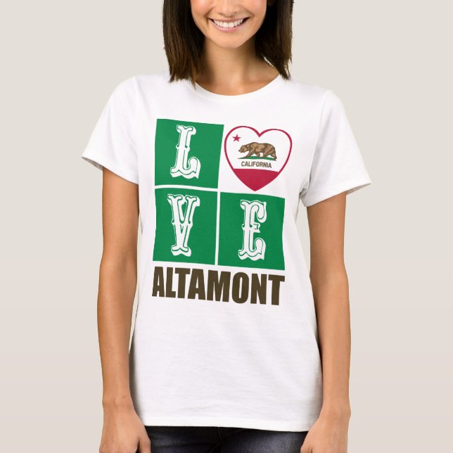 California State Flag Heart Altamont T-Shirt (Vorderseite)