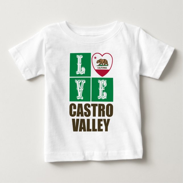 California State Flag Heart Castro Valley Baby T-shirt (Vorderseite)