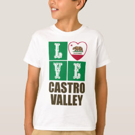 California State Flag Heart Castro Valley T-Shirt