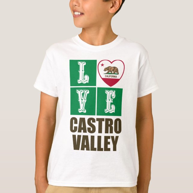 California State Flag Heart Castro Valley T-Shirt (Vorderseite)