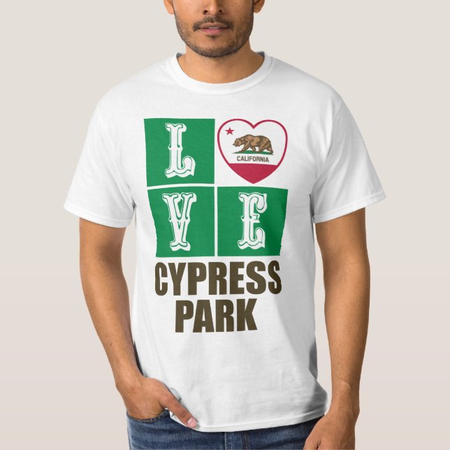 California State Flag Heart Cypress Park T-Shirt (Vorderseite)