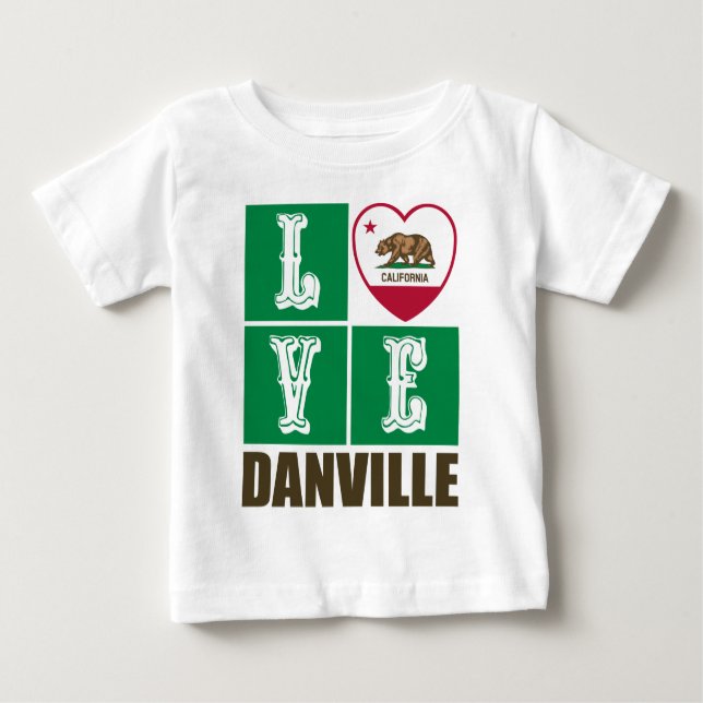 California State Flag Heart Danville Baby T-shirt (Vorderseite)