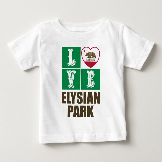 California State Flag Heart Elysian Park Baby T-shirt (Vorderseite)
