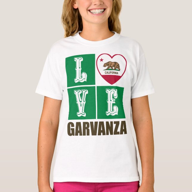 California State Flag Heart Garvanza T-Shirt (Vorderseite)