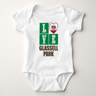 California State Flag Heart Glassell Park Baby Strampler