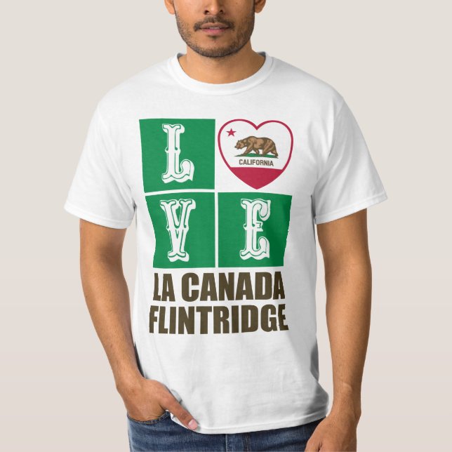 California State Flag Heart La Canada Flintridge T-Shirt (Vorderseite)