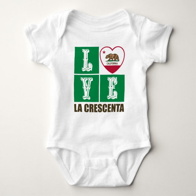 California State Flag Heart La Crescenta Baby Strampler (Vorderseite)