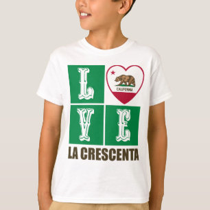California State Flag Heart La Crescenta T-Shirt