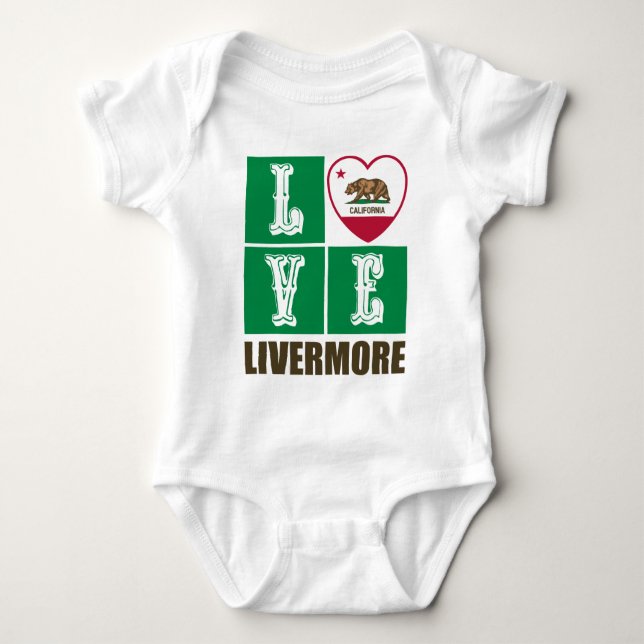 California State Flag Heart Livermore Baby Strampler (Vorderseite)