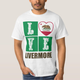California State Flag Heart Livermore T-Shirt
