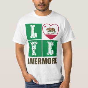 California State Flag Heart Livermore T-Shirt