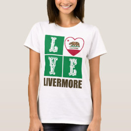 California State Flag Heart Livermore T-Shirt