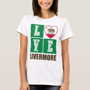 California State Flag Heart Livermore T-Shirt