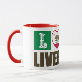 California State Flag Heart Livermore Tasse