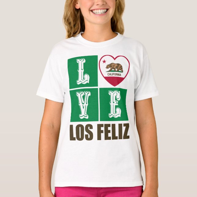 California State Flag Heart Los Feliz T-Shirt (Vorderseite)