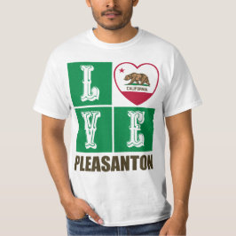 California State Flag Heart Pleasanton T-Shirt