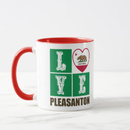 California State Flag Heart Pleasanton Tasse