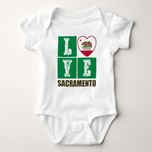 California State Flag Heart Sacramento Baby Strampler