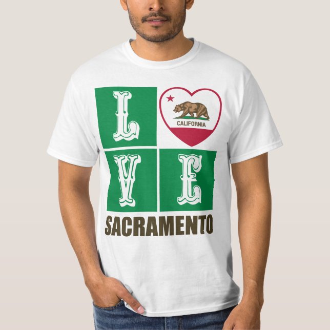 California State Flag Heart Sacramento T-Shirt (Vorderseite)
