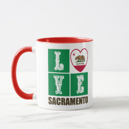 California State Flag Heart Sacramento Tasse