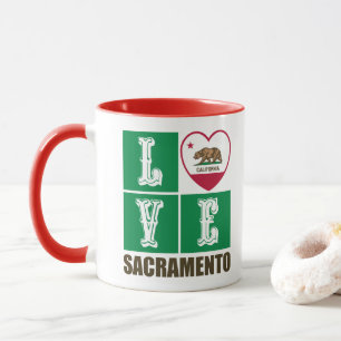 California State Flag Heart Sacramento Tasse