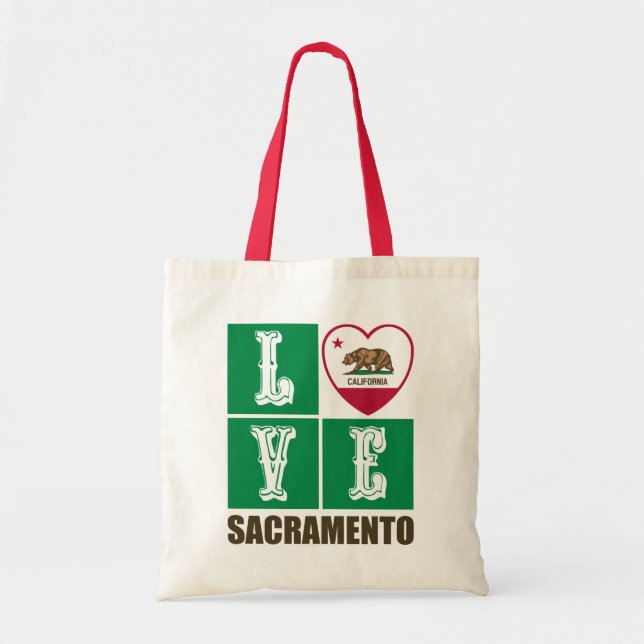 California State Flag Heart Sacramento Tragetasche (Vorne)