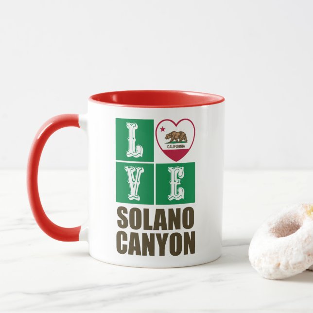 California State Flag Heart Solano Canyon Tasse (Mit Donut)