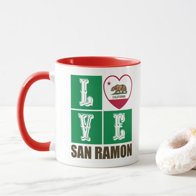 California State Flag Heft San Ramon Tasse (Mit Donut)