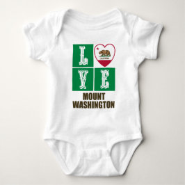 California State Flag Herz Liebe Mount Washington Baby Strampler