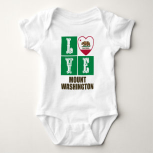 California State Flag Herz Liebe Mount Washington Baby Strampler