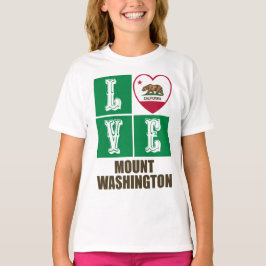 California State Flag Herz Liebe Mount Washington T-Shirt