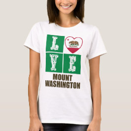 California State Flag Herz Liebe Mount Washington T-Shirt